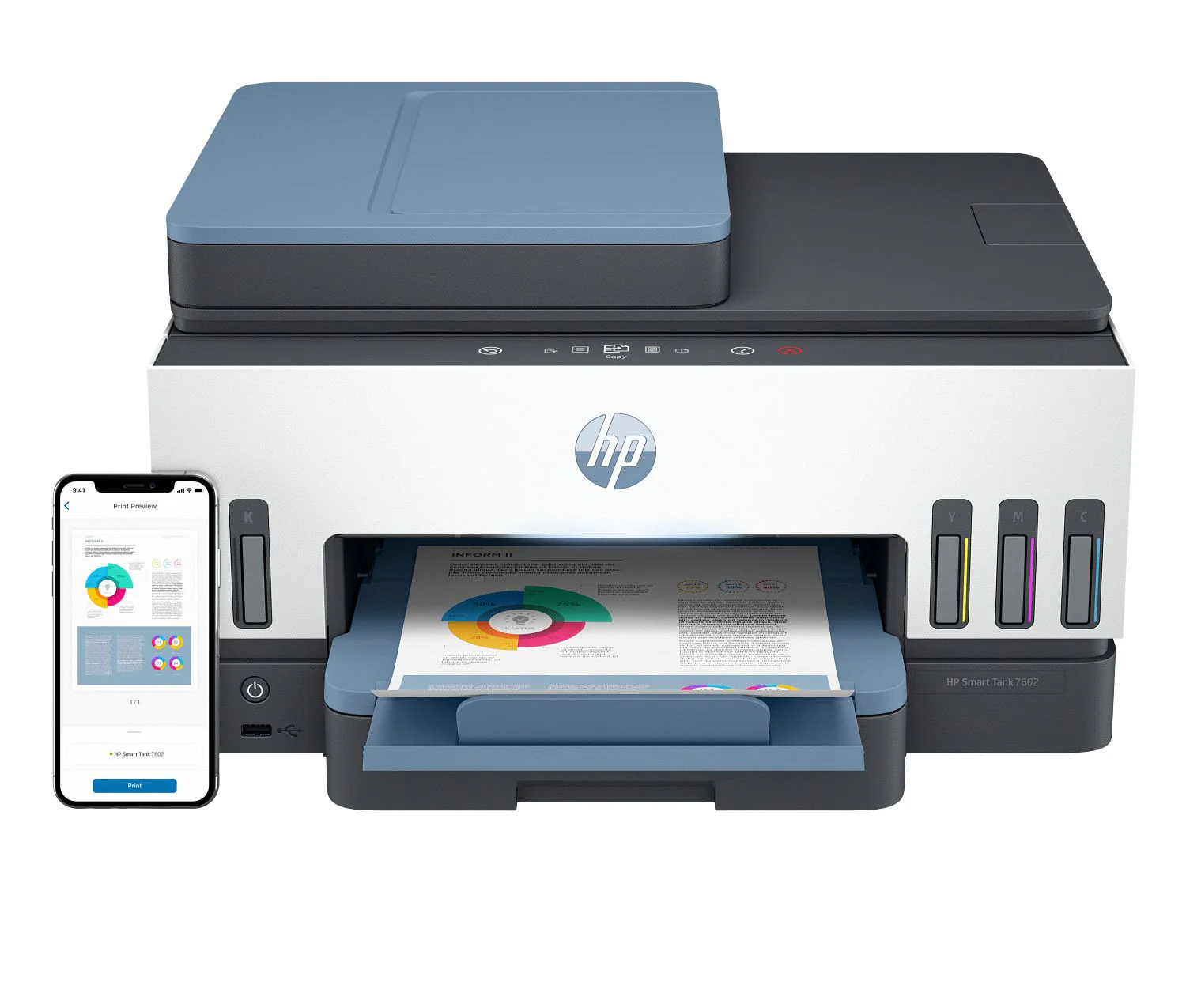 HP Smart Tank 7602 Wireless All-in-One Ink Tank Printer for High Volume Office Use